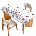 thumbnail image 1 of Spring Floral Butterfly Table Cloths for 6 Foot Rectangle Tables, Farmhouse Flowers Botanical Patio Waterproof Elastic Fitted Tablecloths, Washable Rectangular Table Cover for Camping, 1 of 8
