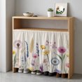 thumbnail image 1 of Spring Floral Cabinet Curtain 35"Wx35"L, Dustproof Under Sink Skirt with Self Adhesive Tape, Summer Botanical Wild Flower Rustic Cabinet Curtain Cover for Kitchen Sink, Bathroom Vanity, Laundry Room, 1 of 9