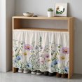 thumbnail image 1 of Spring Floral Cabinet Curtain 35"Wx35"L,Dustproof Under Sink Skirt with Self Adhesive Tape,Watercolor Herbs Summer Botanical Rustic Cabinet Curtain Cover for Kitchen Sink,Bathroom Vanity,Laundry Room, 1 of 9