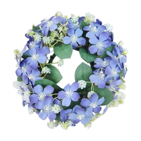 Spring Floral Candle Rings Artificial Flower Candle Rings Wreaths Small Wreath for Pillars Wedding Home Tabletop Decor