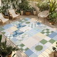 thumbnail image 1 of Spring Floral Checkered Outdoor Rug for Patio/Deck/Porch, Non-Slip Large Area Rug 3 x 5 Ft, Sage Green Daisy Buffalo Plaid Indoor Outdoor Rugs Washable Area Rugs, Reversible Camping Rug Carpet Runner, 1 of 8