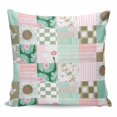 thumbnail image 1 of Spring Floral Checkered Pillow Covers 24x24 Inch Decorative Throw Pillow Cover, Turquoise Pink Buffalo Plaid Sofa Pillowcases Accent Cushion Case Home Decor Bedroom Living Room, 1 of 6