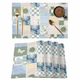 thumbnail image 1 of Spring Floral Checkered Placemats Set of 6, Sage Green Daisy Buffalo Plaid Placemats for Dining Table, Place Mats for Kitchen Tabletop, Waterproof Wipeable Dining Table Mats Set, 1 of 9
