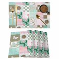 thumbnail image 1 of Spring Floral Checkered Placemats Set of 8, Turquoise Pink Buffalo Plaid Placemats for Dining Table, Place Mats for Kitchen Tabletop, Waterproof Wipeable Dining Table Mats Set, 1 of 9