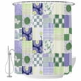 thumbnail image 1 of Spring Floral Checkered Shower Curtain, Waterproof Shower Curtains for Bathroom, Sage Green Purple Buffalo Plaid Washable Fabric Bathtub Curtain Set Bath Decor with 12 Hooks Stall 36"x72", 1 of 8