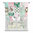 thumbnail image 1 of Spring Floral Checkered Tie Up Curtains 45 Inches Long, Kitchen Window Curtains Over Sink, Turquoise Pink Buffalo Plaid Small Window Curtains Shade Balloon Curtains Valances for Bedroom/Cafe 34"x45", 1 of 8