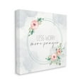 thumbnail image 1 of Spring Floral Circle Less Worry More Prayer Quote Religious Gallery-Wrapped Canvas Print Wall Art, 17x17, 1 of 6