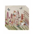 thumbnail image 1 of Spring Floral Cloth Napkins Set of 4 Reusable Dinner Napkins, Watercolor Lavender Daisy Butterflies Beige Cocktail Napkin Washable Table Napkins for Wedding/Holiday Party/Baby Shower 20"x20", 1 of 7