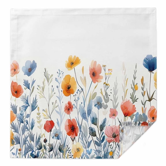 Spring Floral Cloth Napkins Washable Set of 1, Watercolor Elegant Summer Botanical Reusable Dinner Table Napkins Cloth Bulk for Weddings Kitchen Restaurants Hotel Events Parties 20 x 20 Inch