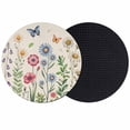 thumbnail image 1 of Spring Floral Coasters Set of 2, Absorbent Coasters for Drinks, Pink Blue Flowers Butterfly Rustic Coaster for Desk Coffee Table Protection, Home Decor House Warming Gifts 4", 1 of 8