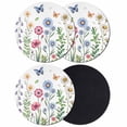 thumbnail image 1 of Spring Floral Coasters Set of 4, Absorbent Coasters for Drinks, Pink Blue Flowers Botanical Butterflies Coaster for Desk Coffee Table Protection, Home Decor House Warming Gifts 4", 1 of 8