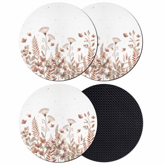 Spring Floral Coasters Set of 4, Absorbent Coasters for Drinks, Watercolor Elegant Pastoral Flowers Coaster for Desk Coffee Table Protection, Home Decor House Warming Gifts 4"