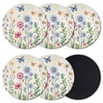 thumbnail image 1 of Spring Floral Coasters Set of 6, Absorbent Coasters for Drinks, Pink Blue Flowers Butterfly Farmhouse Coaster for Desk Coffee Table Protection, Home Decor House Warming Gifts 4", 1 of 8