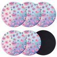 thumbnail image 1 of Spring Floral Coasters Set of 6, Absorbent Coasters for Drinks, Purple Pink Blue Flower Botanical Ombre Coaster for Desk Coffee Table Protection, Home Decor House Warming Gifts 4", 1 of 8
