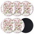 thumbnail image 1 of Spring Floral Coasters Set of 6, Absorbent Coasters for Drinks, Retro Pink Orchid Flowers Leaves Botanical Coaster for Desk Coffee Table Protection, Home Decor House Warming Gifts 4", 1 of 8