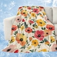 thumbnail image 1 of Spring Floral Cooling Blanket, Lightweight Breathable Summer Throw Blanket with Double Sided Cold Effect, Colorful Botanical Flowers Summer Picnic Beach Blankets Bed Sheet for Hot Sleepers 30"x40", 1 of 8