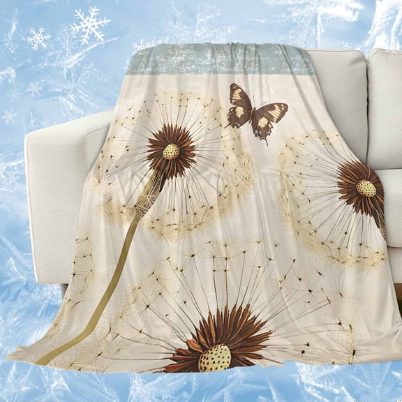 Spring Floral Cooling Blanket, Lightweight Breathable Summer Throw Blanket with Double Sided Cold Effect, Summer Botanical Butterfly Vintage Picnic Beach Blankets Bed Sheet for Hot Sleepers 30"x40"