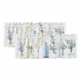 thumbnail image 1 of Spring Floral Curtain Valances for Windows, Kitchen Valance Window Treatments Panel 2 Pack, Eucalyptus Leaves Botanical Summer Rod Pocket Short Curtains for Bathroom Bedroom 42 x 12 Inch, 1 of 8