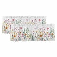 thumbnail image 1 of Spring Floral Curtain Valances for Windows, Kitchen Valance Window Treatments Panel 2 Pack, Pink Yellow Flowers Farmhouse Rod Pocket Short Curtains for Bathroom Bedroom 54 x 18 Inch, 1 of 8