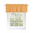 thumbnail image 1 of Spring Floral Curtain Valances for Windows, Orange Country Retro Botanical Pastoral Kitchen Valance Window Treatment, Light Filtering Block Curtains for Bathroom/Bedroom/Living Room 42'' x 18'', 1 of 9