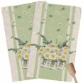 thumbnail image 1 of Spring Floral Daisy Kitchen Towel Dish Cloths Set of 2, Microfiber Soft Kitchen Hand Towels, Leaves Linen Printed Absorbent Quick Drying Dishcloths 18 x 28 Inches, 1 of 8