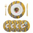 thumbnail image 1 of Spring Floral Daisy Round 13 Inch Placemats Set of 4, Vintage Butterfly Botanical Wooden Retro Art HeatResistant Non Slip Place Mats for Dining Table, Wipeable Kitchen Table Mats for Housewarming, 1 of 9