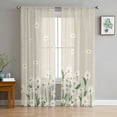 thumbnail image 1 of Spring Floral Daisy Sheer Curtains 84 Inches Long 2 Panels Set, Window Sheer Curtains for Living Room/Bedroom, Flower Burlap Texture Light Filtering Rod Pocket Curtain 52'' x 84'' x 2, 1 of 7