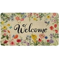 thumbnail image 1 of Spring Floral Decor Welcome Door Mat, Hello Summer Flower Home Decoration Non-Slip Indoor Outdoor Front Doormats Rug 17 x 30 Inch, 1 of 6