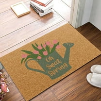 Spring Floral Decor Welcome Entrance Door Mat, Doormat for Front Door, Non- Backing,Hello Summer Flower Home Decoration Non- Indoor Outdoor Front Doormats Rug 23.6x15.7Inch