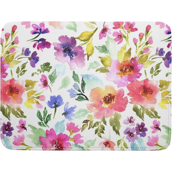 Spring Floral Dish Drying Mat for Kitchen Counter Flower Microfiber Absorbent Dish Draining Reusable Washable Foldable Extra Large 18"x24"