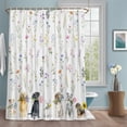 thumbnail image 1 of Spring Floral Dog Shower Curtain with Hooks, Rustic Black Gray Puppy Pink Flower Animal Water Repellent Shower Curtains for Bathroom Decor Sturdy Shower Curtain, Machine Washable 36x72 Inch, 1 of 9