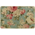 thumbnail image 1 of Spring Floral Door Mat Peony Luxury Cottage core Shabby Victorian mid Century Retro Blue Non Slip Outdoors Patio Inside Porch Classroom Waterproof Dirt Trapper Under Door mat 20x32 Inch, 1 of 5