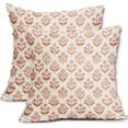 thumbnail image 1 of Spring Floral Easter Block Print Pillow Covers 18x18 Inch Set of 2, Pink Yellow Blue Purple Flower Holiday Decorative Throw Pillowcases Outdoor Farmhouse Cushion Covers Sofa Couch Bed Decor, 1 of 6