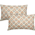thumbnail image 1 of Spring Floral Easter Block Print Pillow Covers 18x18 Inch Set of 2, Pink Yellow Blue Purple Flower Holiday Decorative Throw Pillowcases Outdoor Farmhouse Cushion Covers Sofa Couch Bed Decor, 1 of 6
