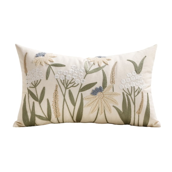 Spring Floral Embroidered Pillowcase, Decorative Polyester Throw Pillow Cover for Home and Holiday Decoration, Perfect for Living Room, Bedroom, Couch, and Office