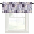 thumbnail image 1 of Spring Floral Farmhouse Short Window Curtain Valances, Dark Purple Flowers Patchwork Grid Bohemia Rod Pocket Kitchen Valances for Living Room Bedroom Bathroom Cafe 60" x 18", 1 of 8