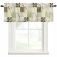 thumbnail image 1 of Spring Floral Farmhouse Short Window Curtain Valances, Yellow Flowers Botanical Patchwork Grid Bohemia Rod Pocket Kitchen Valances for Living Room Bedroom Bathroom Cafe 54" x 18", 1 of 8