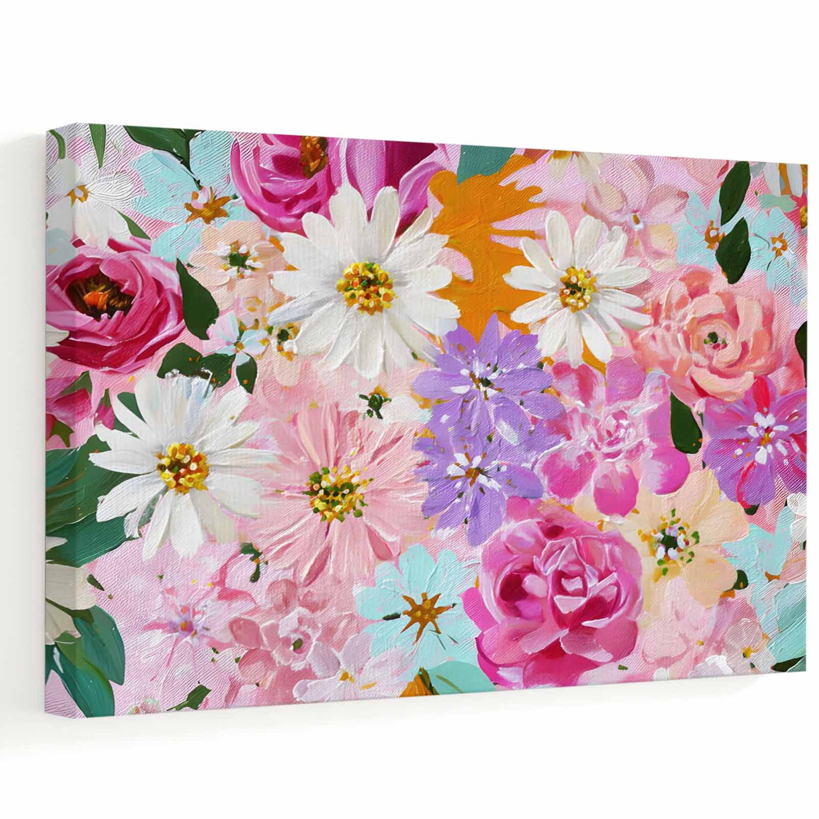 Rustic White Roses Spring Floral Garden Canvas Wall Art 24
