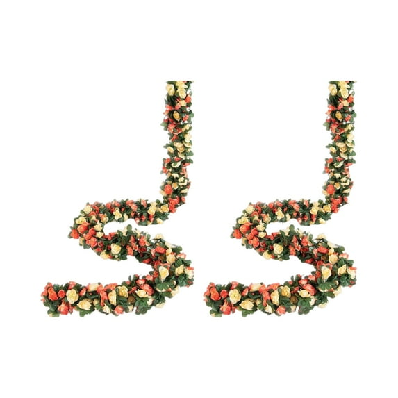Spring Floral Garland Garlands for Decoration, 98In, 2 Set, Peach Coral Blossoms, Wedding Centerpiece Table Decorations, Spring Decorations for Home, Outdoor Wedding Decorations