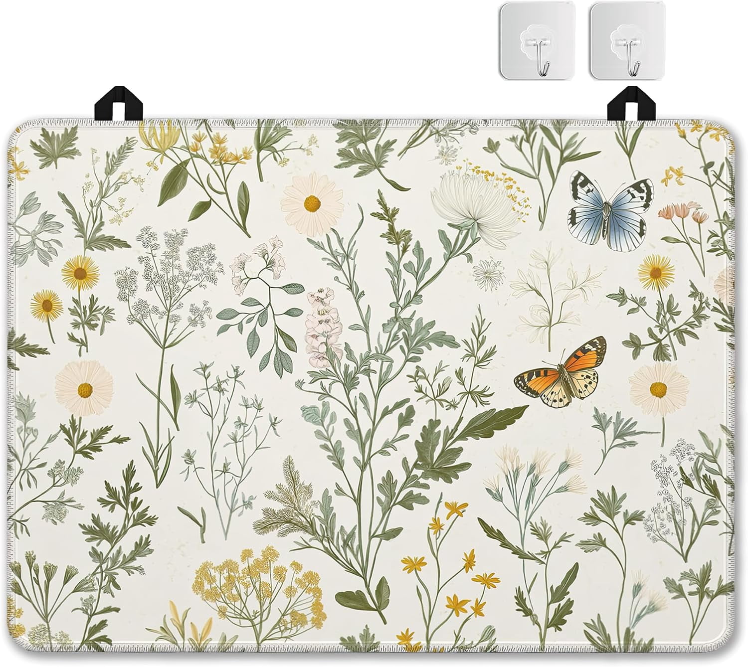 Spring Floral Glass Top Stove Cover Protector,Rustic Wild Flower Heat Resistant Stove Top Cover, Large Size Range Covers for Electric Stove Countertop Mat, 28 x 20 Inch