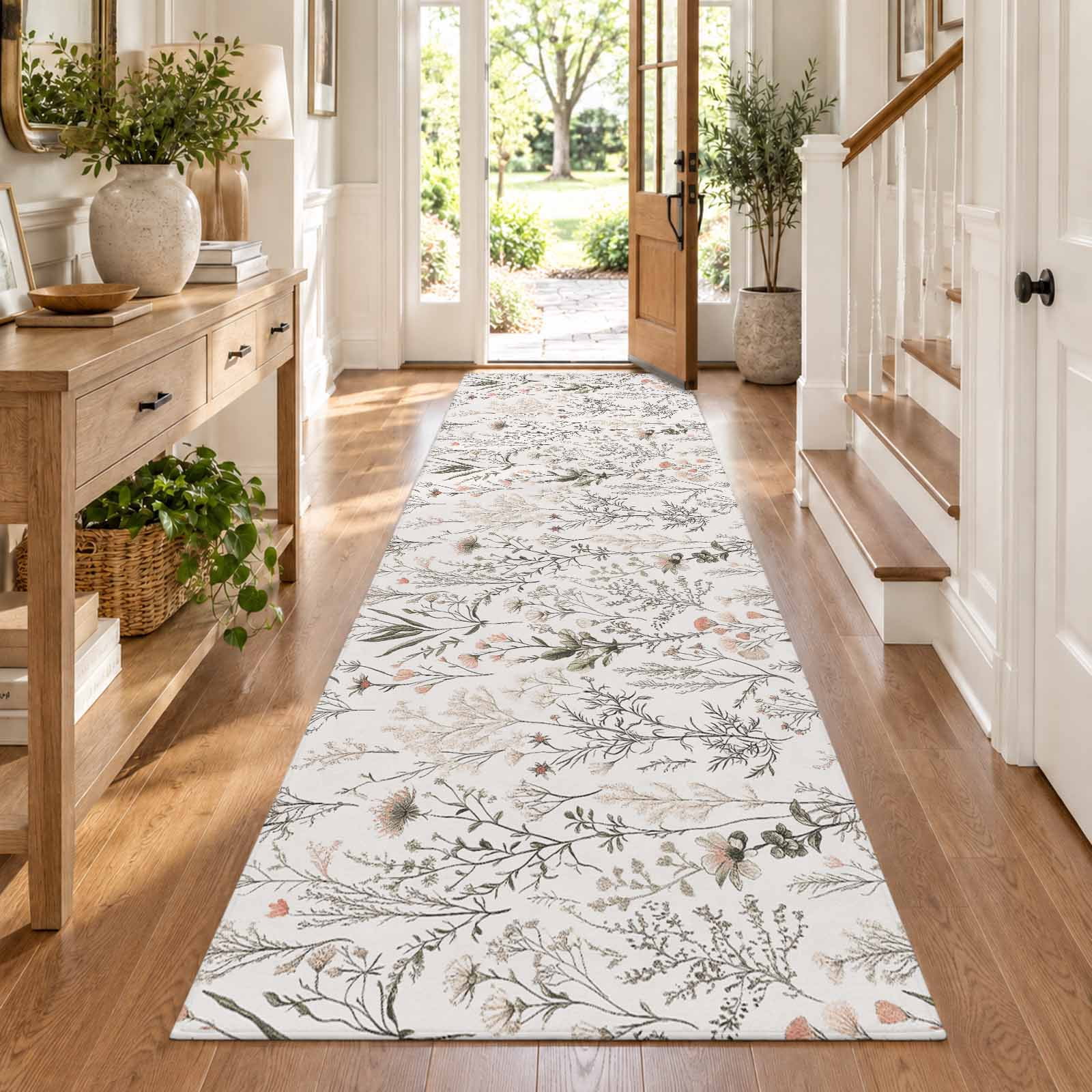 Spring Floral Hallway Runner Rug 2'6