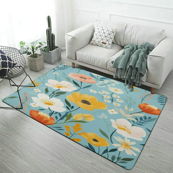 Spring Floral Home Decor Living Room Carpet Non-slip Hotel Lobby Floor Mat Kitchen Bedroom Entrance Doormat s