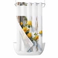 thumbnail image 1 of Spring Floral No Hooks Shower Curtain with Snap-in Liner Oil Painting Yellow Flowers Farmhouse Vintage Wood Grain Shower Curtains for Bathroom, Waterproof, Easy Install, Washable 36"x72", 1 of 9