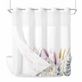 thumbnail image 1 of Spring Floral No Hooks Shower Curtain with Snap-in Liner Watercolor Flower Lucky Eucalyptus Leaf Rustic Field Shower Curtains for Bathroom, Waterproof, Easy Install, Washable 72"x72", 1 of 9