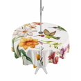 thumbnail image 1 of Spring Floral Hummingbird Outdoor Tablecloth with Umbrella Hole, Pastoral Rustic Botanical Flowers Spillproof Waterproof Outdoor Table Cover, Patio Tablecloths for Party/Garden/Picnic, Round 54 inch, 1 of 9