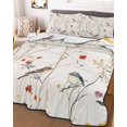 thumbnail image 1 of Spring Floral King Size Down Alternative Comforter, Lightweight Comforter Quilt Bedding Set with Pillow Shams Summer Birds Botanical Country All Seasons Bed Comforter Duvet Insert 96"x106", 1 of 7