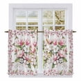 thumbnail image 1 of Spring Floral Kitchen Curtain for Berdoom Living Room Cafe 45 Inch Length, Retro Pink Orchid Flowers Leaves Botanical Tiers Curtains Light Filtering Drapes Window Treatment 2 Panels 52"Wx45"L, 1 of 8
