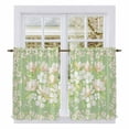 thumbnail image 1 of Spring Floral Kitchen Curtain for Berdoom Living Room Cafe 45 Inch Length, Watercolor Orchid Flowers Leaves Botanical Green Tiers Curtains Light Filtering Drapes Window Treatment 2 Panels 52"Wx45"L, 1 of 8