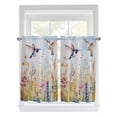 thumbnail image 1 of Spring Floral Kitchen Curtains 45 Inches length, Pastoral Rustic Hummingbird Botanical Window Treatment Curtain Drapes, Lightweight Window Panels for Living Room Bedroom, 52"x45", 2 Panels, 1 of 7