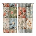 thumbnail image 1 of Spring Floral Kitchen Curtains 63 Inch Length, Elegant Checkered Summer Botanical Farmhouse Grommet Top Bedroom Living Room Curtains, Light Filtering Cafe Curtain Drapes 2 Panels Set 84''x63'', 1 of 9
